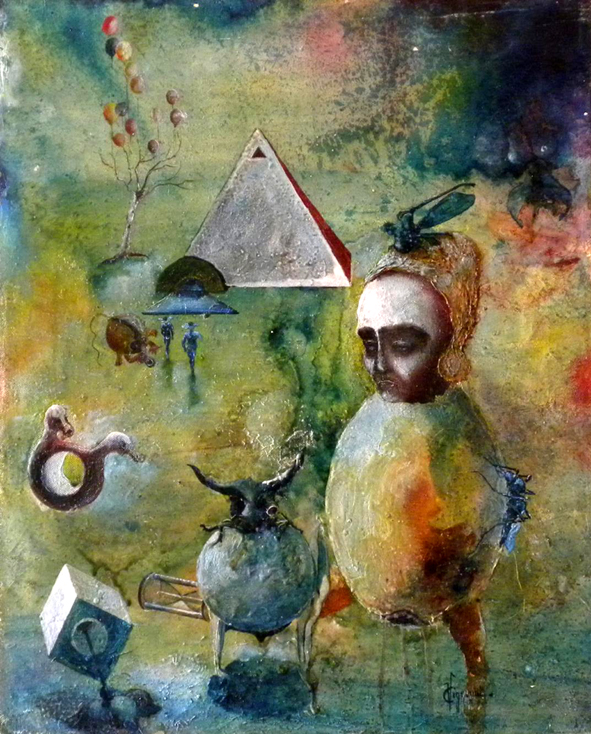 Carlo Vigevani - Senza Titolo - olio su tela cm 40x50
