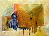 Carlo Vigevani - Senza Titolo - olio su tela - cm 70x50 - 1976